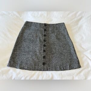 Rails | SZ Large | Bernadette Black White Houndstooth Wool Blend Mini Skirt
